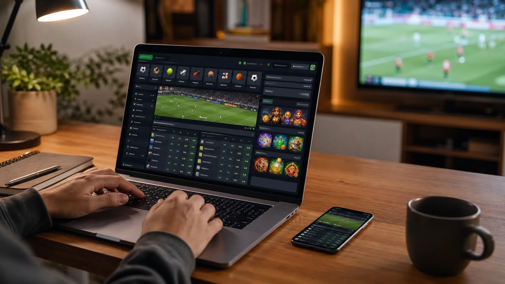 Plataforma cbet em notebook e celular com apostas esportivas e cassino online